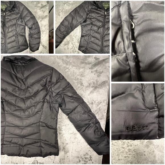 Eddie Bauer Black EB550 Premium Goose Down Puffer Jacket Size Medium - Picture 8 of 8